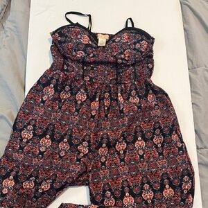 Band of Gypsies Black and Red Floral Top